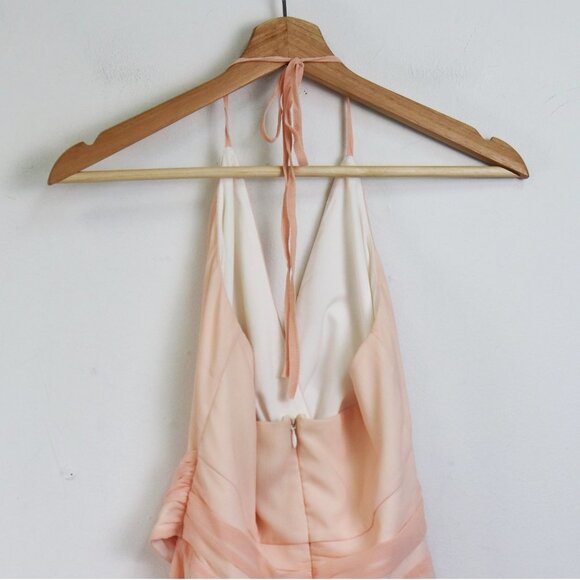 NBD Chiffon Halter Fit & Flare Mini Dress Pink S - Picture 6 of 7